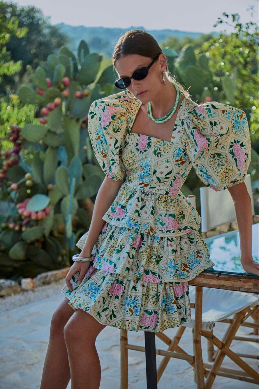 Hunter Bell Porter Dress in Floral Tile